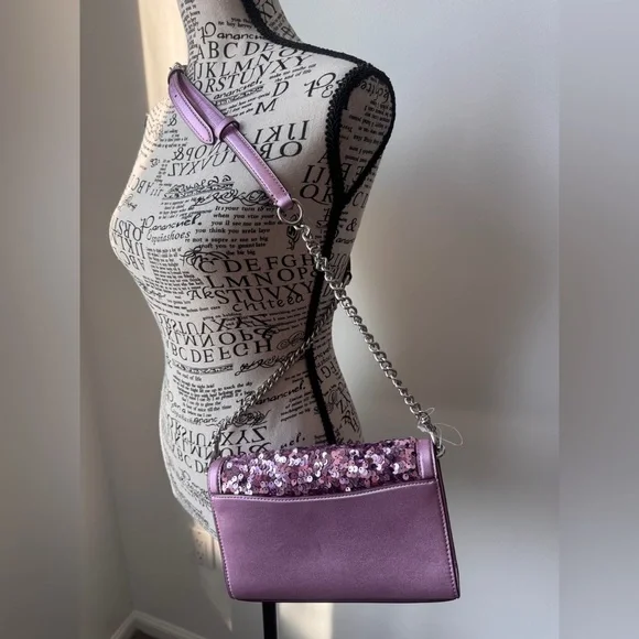 Coach leather purple sequin handbag - Picture 6 of 16